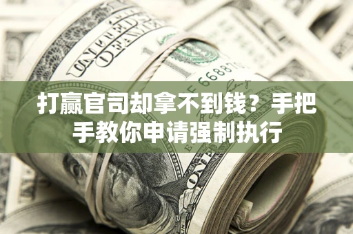 武汉打赢官司却拿不到钱？手把手教你申请强制执行