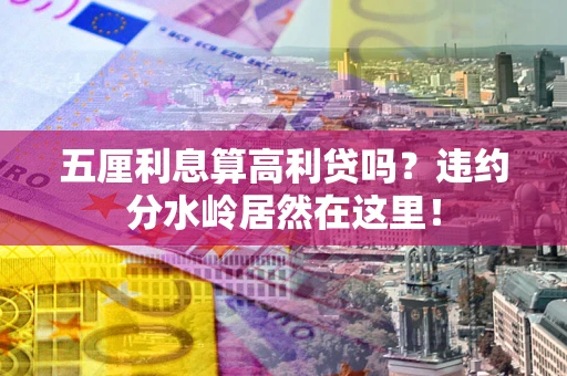 武汉五厘利息算高利贷吗？违约分水岭居然在这里！