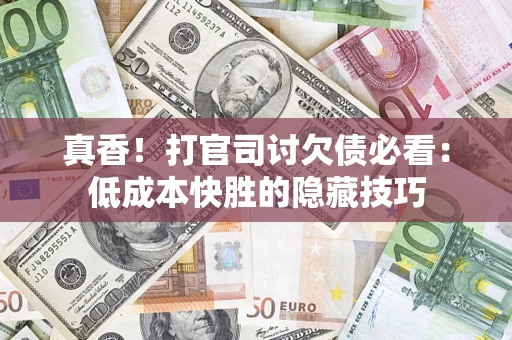 武汉真香！打官司讨欠债必看：低成本快胜的隐藏技巧